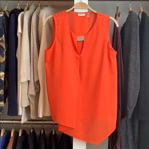 DKNYC Asymmetrical Sleeveless Top SZ S